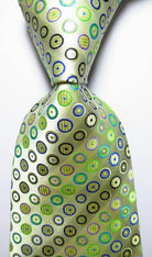 Polka Dot Ties For Men 100% Silk Necktie Set Gold Green - VacationGrabs
