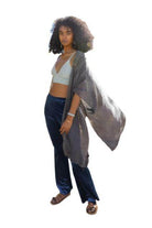 Pom Trimmed Jacquard Kimono - VacationGrabs