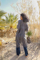 Pom Trimmed Jacquard Kimono - VacationGrabs
