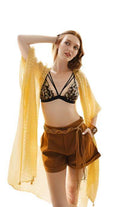 Pom Trimmed Jacquard Kimono - VacationGrabs