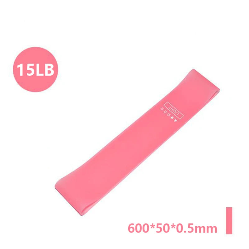 Pink portable resistance bands for women, ideal for workouts