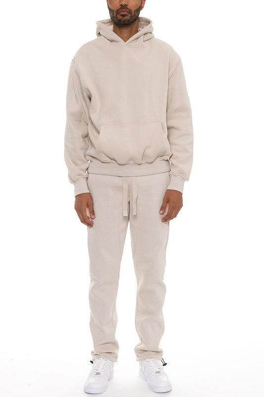 Mens Cotton Blend Hoodie Pants Set - VacationGrabs