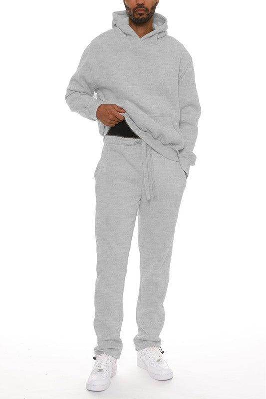 Mens Cotton Blend Hoodie Pants Set - VacationGrabs