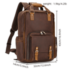 Premium leather camera backpack with multiple pockets and comfortable straps for photographers