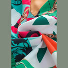 Printed Surplice Half Sleeve Mini Dress - VacationGrabs