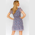 Puff Sleeve Faux Wrap Mini Dress With Ruffle - VacationGrabs