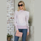 Andante USA Puff Sleeve Top for casual outings in lavender with a cozy fit and stylish design