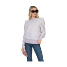 Andante USA Women's Puff Sleeve Top for Casual Outings in Light Purple with Textured Fabric