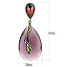 VacationGrabs purple gemstone statement earrings featuring a teardrop design with intricate detailing