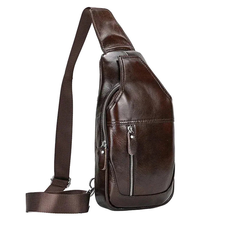 Brown quality leather lightweight backpack, ideal for travel and daily use