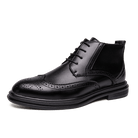 Stylish black quality leather oxford shoes with brogue detailing and comfortable fit