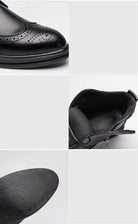 Quality leather oxford shoes in black with intricate detailing and a comfortable interior