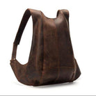 Stylish quality leather travel backpack with a unique design and durable construction