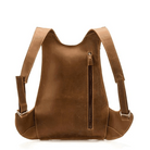Stylish quality leather travel backpack with a sleek design and functional zipper pockets