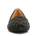 Black quilted ballet flats for women by Rag Company with cushioned interior and stylish design