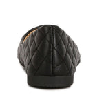 Black quilted ballet flats for women by Rag Company with cushioned sole and elegant design