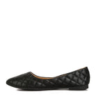 Rag Company black quilted ballet flats for women with cushioned insole and flat sole