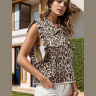 Raw Hem Ruffled Cap Sleeve Denim Jacket - VacationGrabs