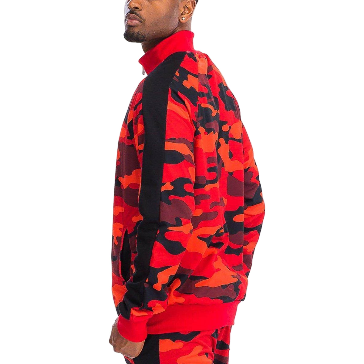 Red Full Camo Track Jacket - VacationGrabs