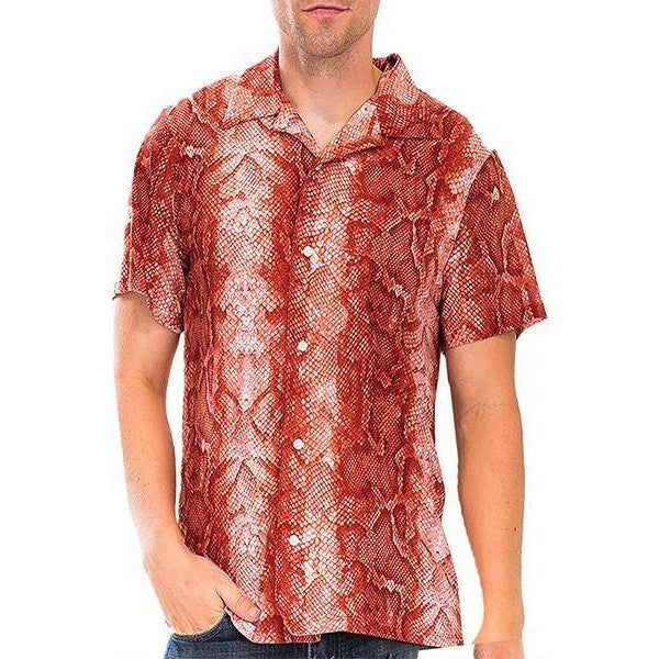 Red Snake Button Down Shirt - VacationGrabs