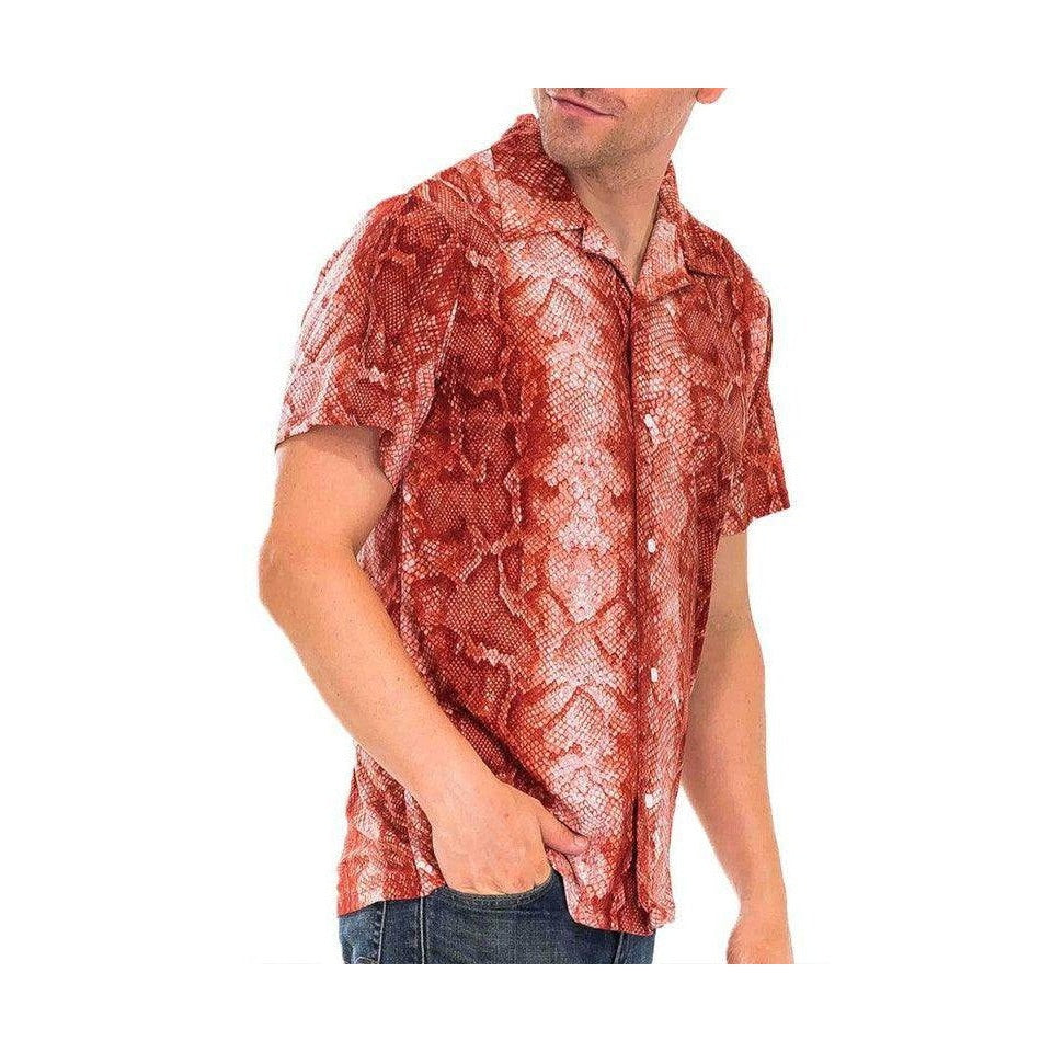Red Snake Button Down Shirt - VacationGrabs