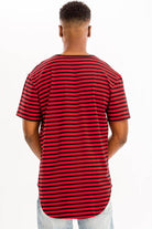 Red Striped Round Neck Tshirt - VacationGrabs