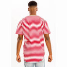 Red White Striped Round Neck Tshirt - VacationGrabs