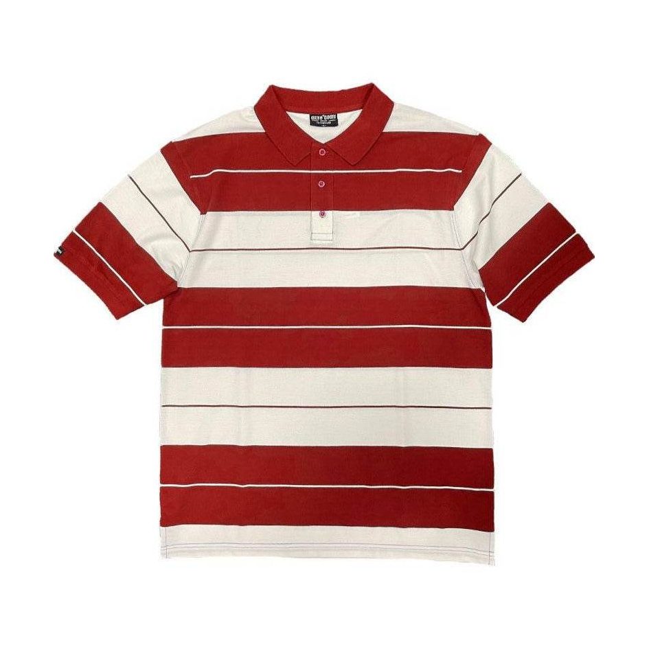 Red/White Old School Pique Polo Shirt - VacationGrabs