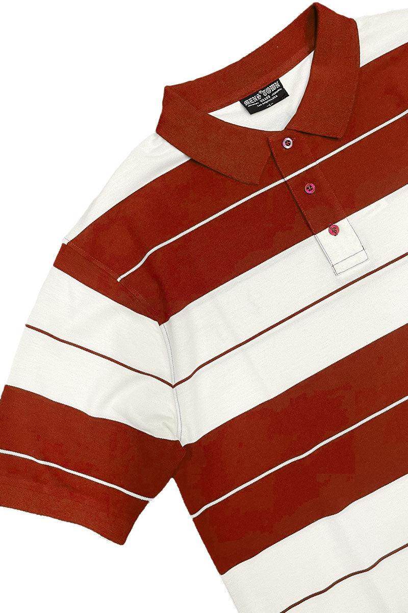 Red/White Old School Pique Polo Shirt - VacationGrabs