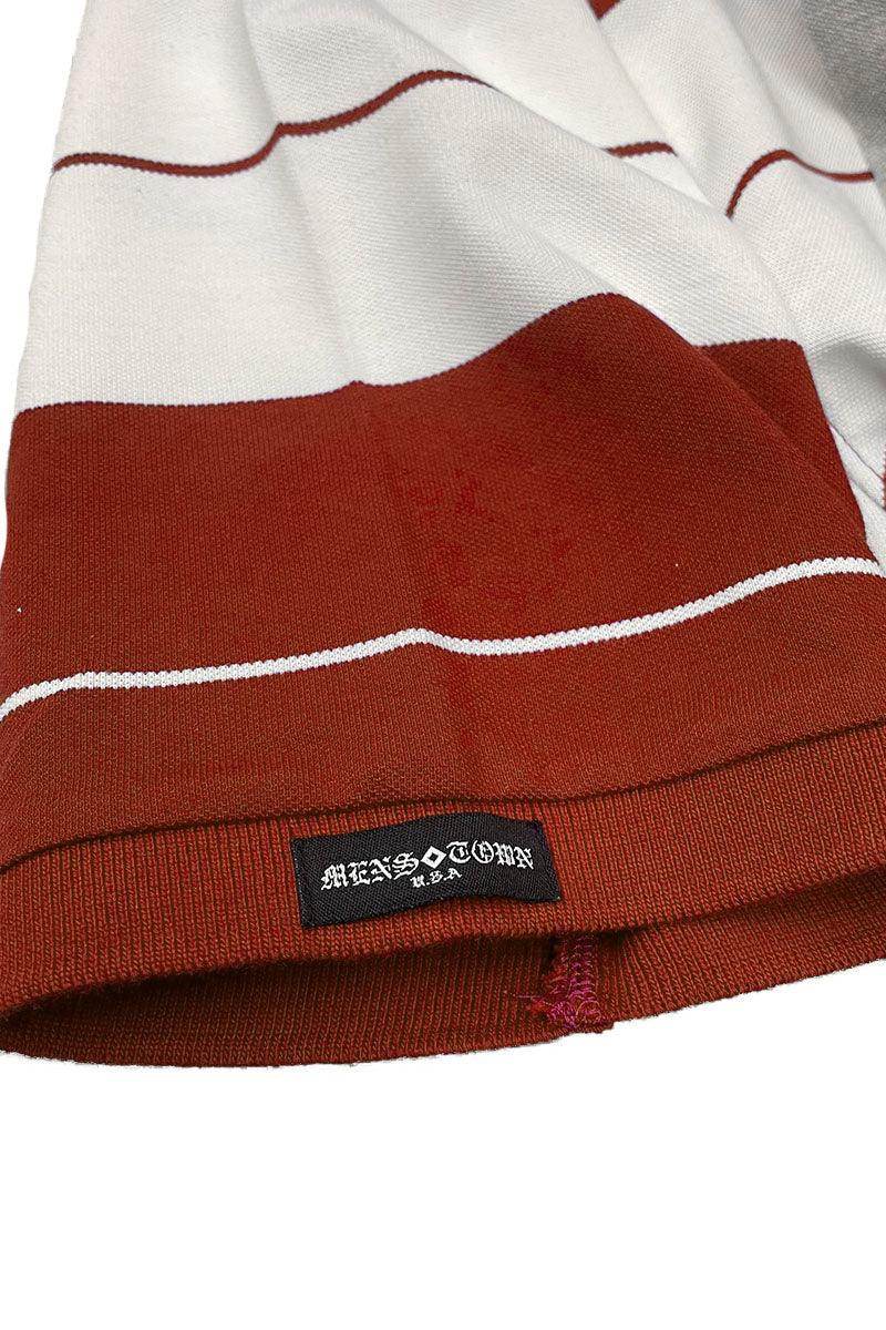 Red/White Old School Pique Polo Shirt - VacationGrabs