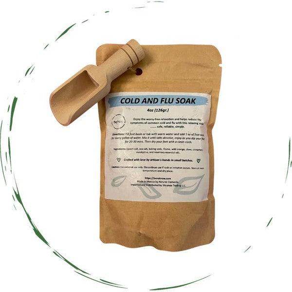 BeNat Cold and Flu Soak Pack with Wooden Scoop for a relaxing foot soak for colds