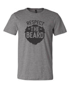 Ocean and 7th Respect the Beard shirt in gray with bold graphic design