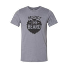 Ocean and 7th Respect the Beard shirt in gray with bold logo design