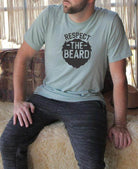 Ocean and 7th Respect the Beard shirt in light green with a bold graphic design