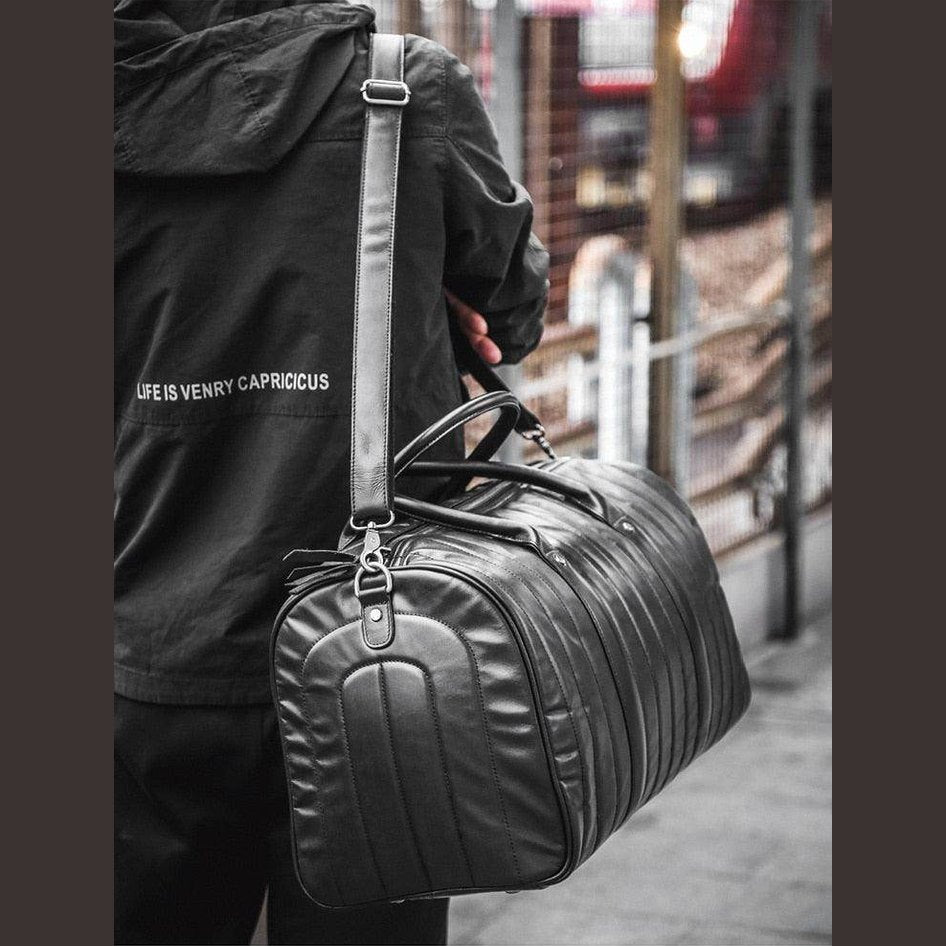 Retro Genuine Leather Duffel Bags Stylish Shoulder - VacationGrabs
