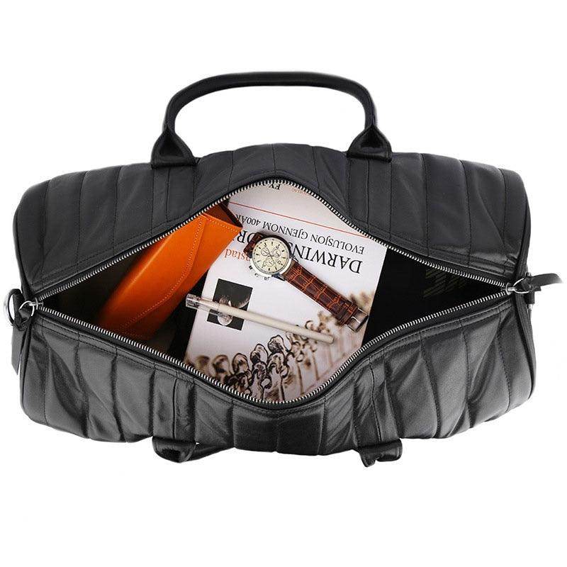 Retro Genuine Leather Duffel Bags Stylish Shoulder - VacationGrabs