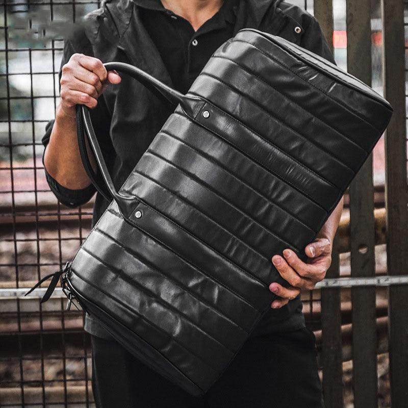 Retro Genuine Leather Duffel Bags Stylish Shoulder - VacationGrabs