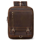 VacationGrabs retro leather backpack with multiple pockets and stylish stitching for daily use