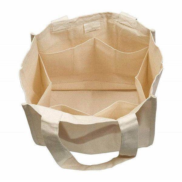 Reusable Organic Cotton Tote Mesh Bag w/6 Sleeves. - VacationGrabs