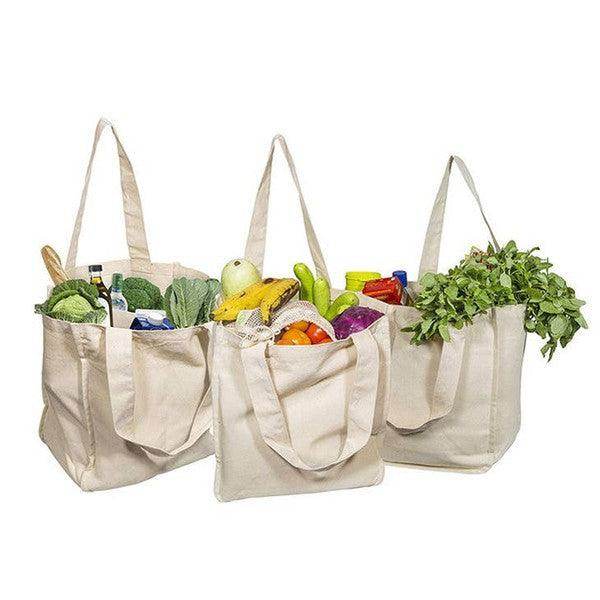 Reusable Organic Cotton Tote Mesh Bag w/6 Sleeves. - VacationGrabs