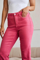 RFM Crop Dylan Full Size Tummy Control High Waist Raw Hem - VacationGrabs