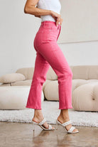 RFM Crop Dylan Full Size Tummy Control High Waist Raw Hem - VacationGrabs