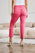 RFM Crop Dylan Full Size Tummy Control High Waist Raw Hem - VacationGrabs