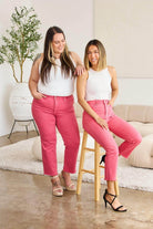 RFM Crop Dylan Full Size Tummy Control High Waist Raw Hem - VacationGrabs