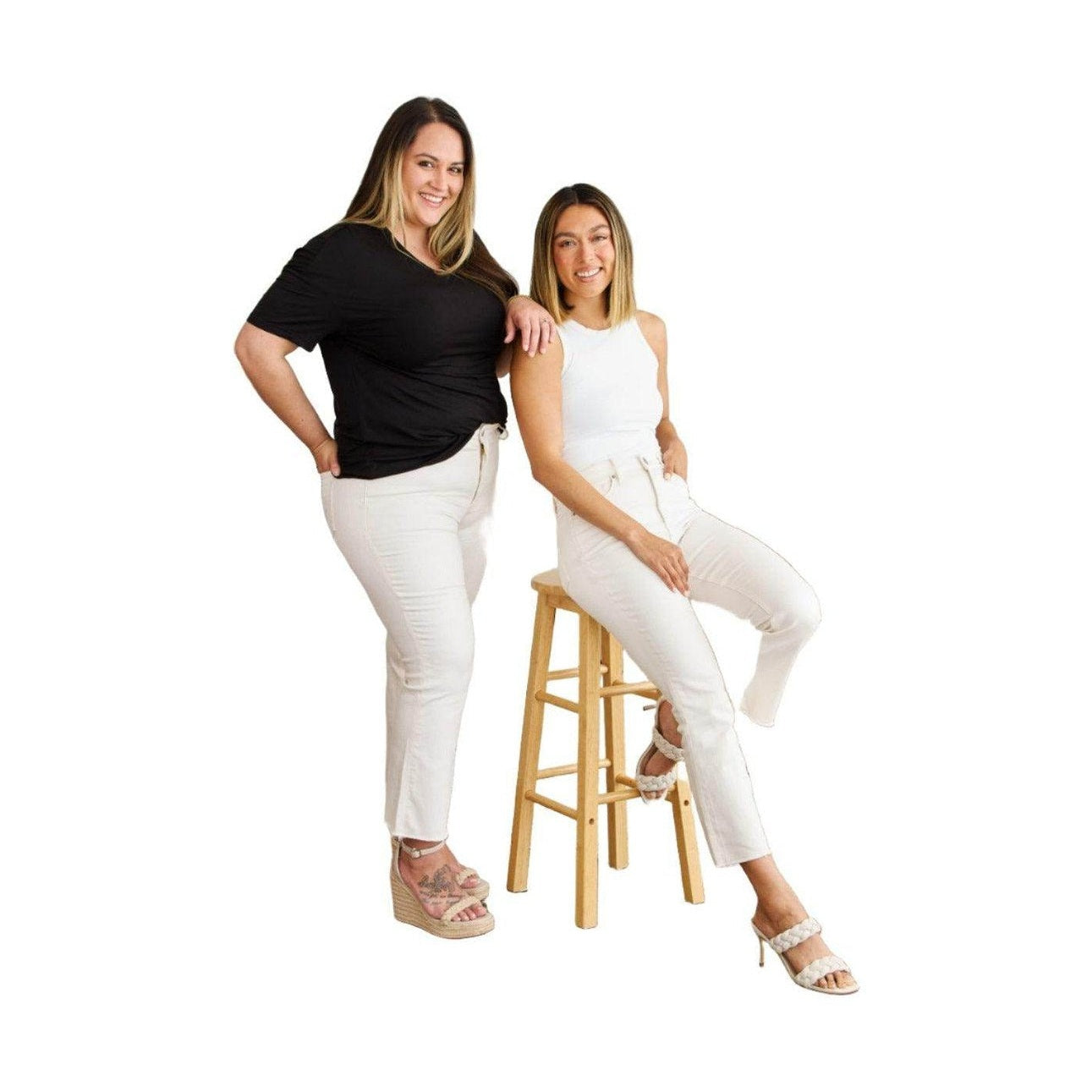 RFM Mini Mia Full Size Tummy Control High Waist Raw Hem - VacationGrabs