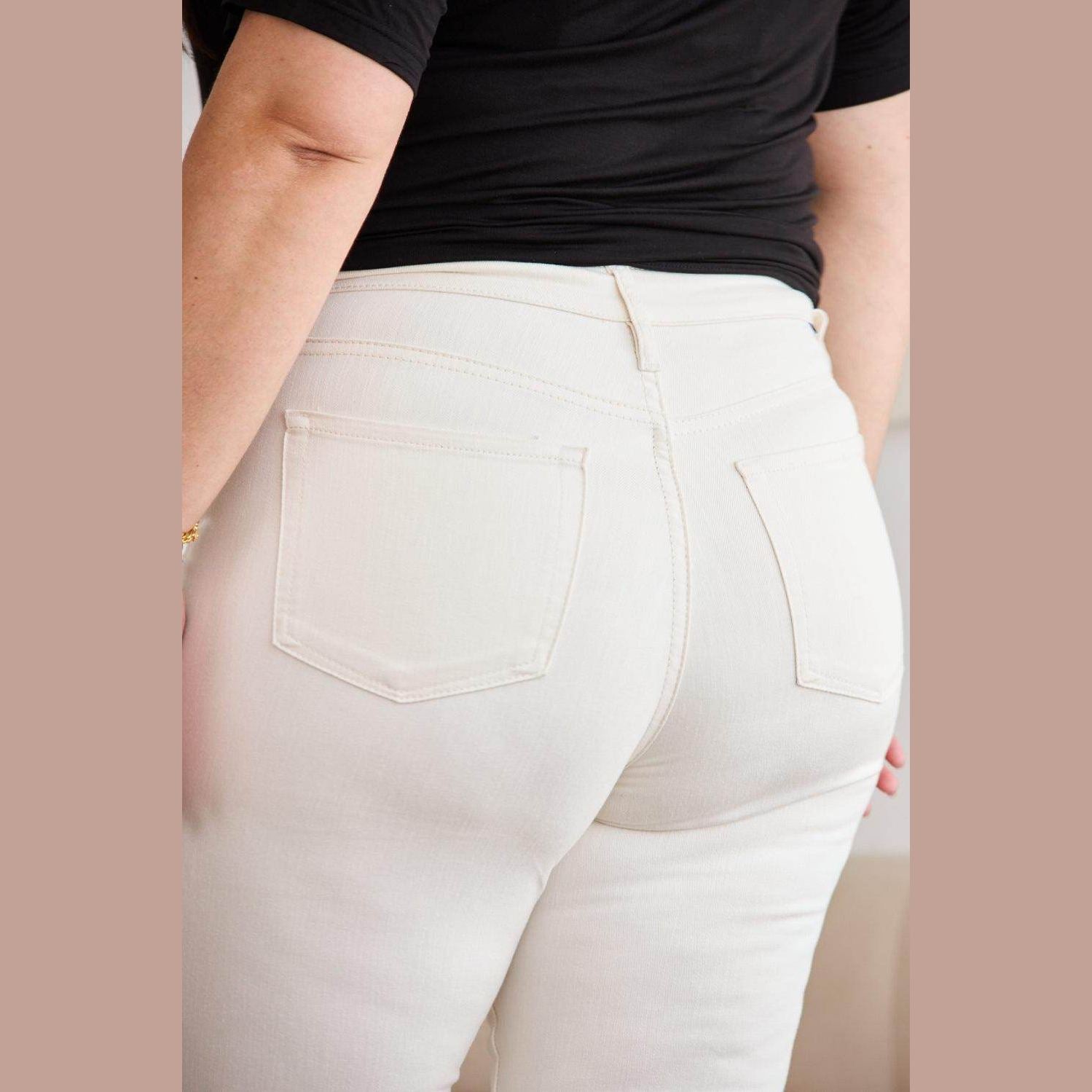 RFM Mini Mia Full Size Tummy Control High Waist Raw Hem - VacationGrabs