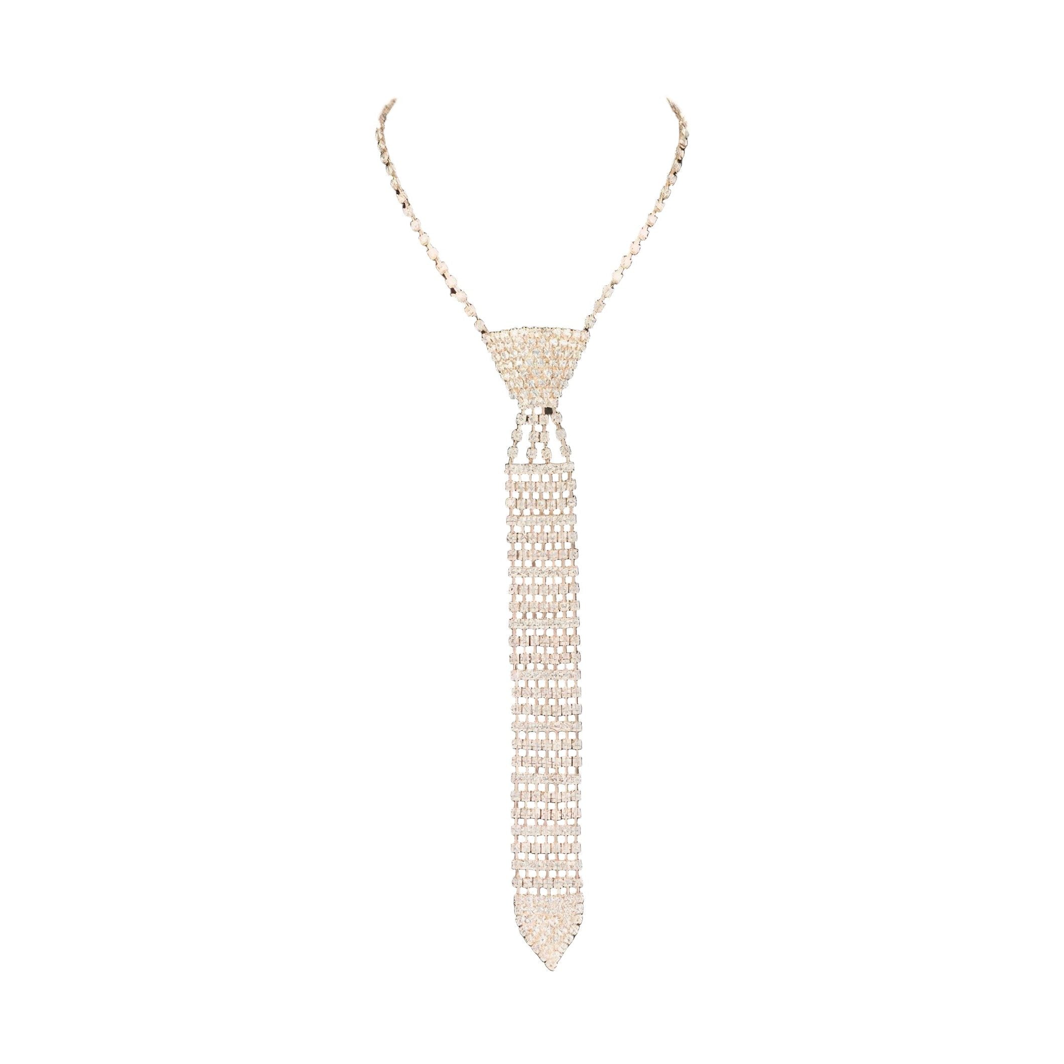 Stylish rhinestone necktie necklace from VacationGrabs with sparkling details and elegant design