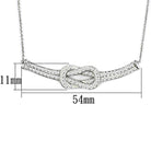 Elegant rhodium brass necklace for women featuring an infinity design with sparkling accents