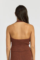 Ribbed Halter Neck Top - VacationGrabs