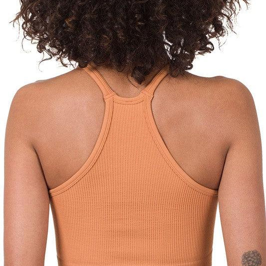 Women's Shirts - Cropped Tops Ribbed Seamless Cami Top